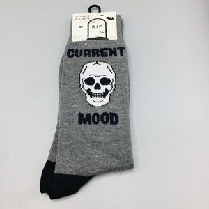 Funky Socks Halloween CURRENT MOOD Skeleton Men's Crew Socks 6-12